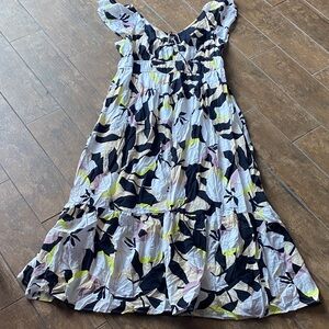 Nine West Floral Maxi Dress - Black, White, Lilac & Lime. xl. Great condition.
